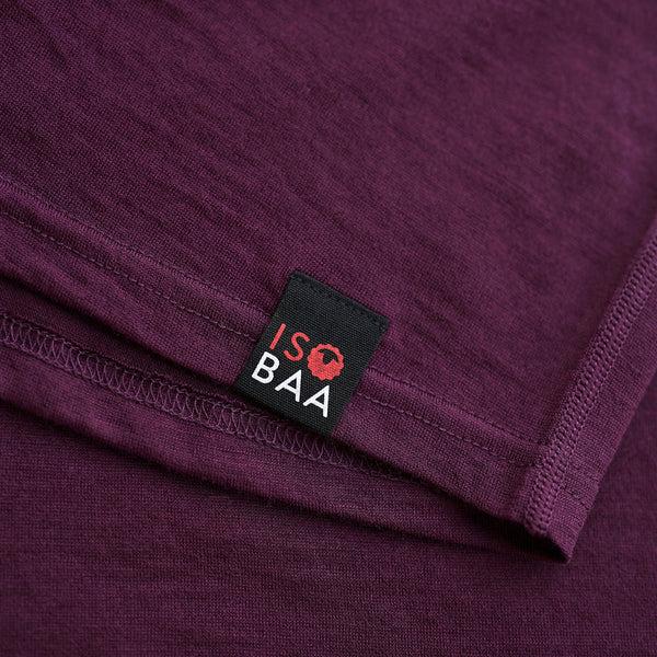 Isobaa Womens Merino 150 Short Sleeve Crew (Wine)