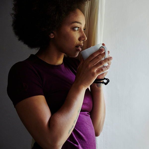 isobaa Womens Merino 150 Short Sleeve Crew (Wine)