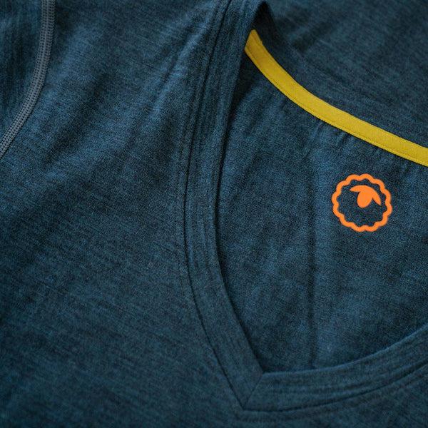 Isobaa Womens Merino 150 V-Neck Tee (Petrol)