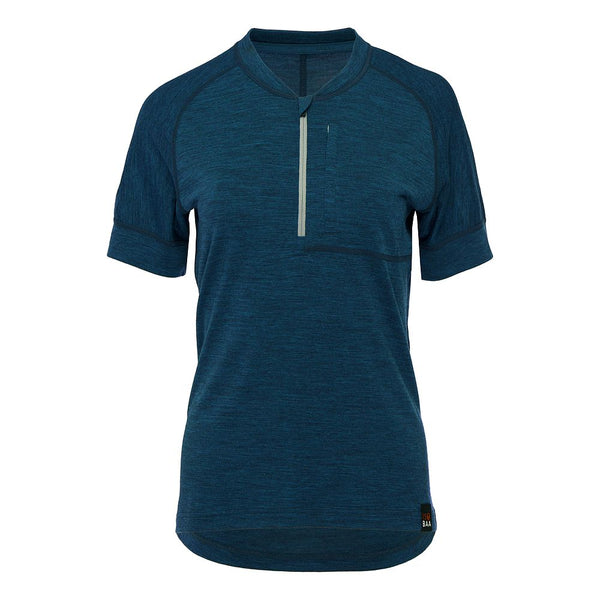 isobaa Womens Merino 160 SS Cycle Zip Top (Petrol)