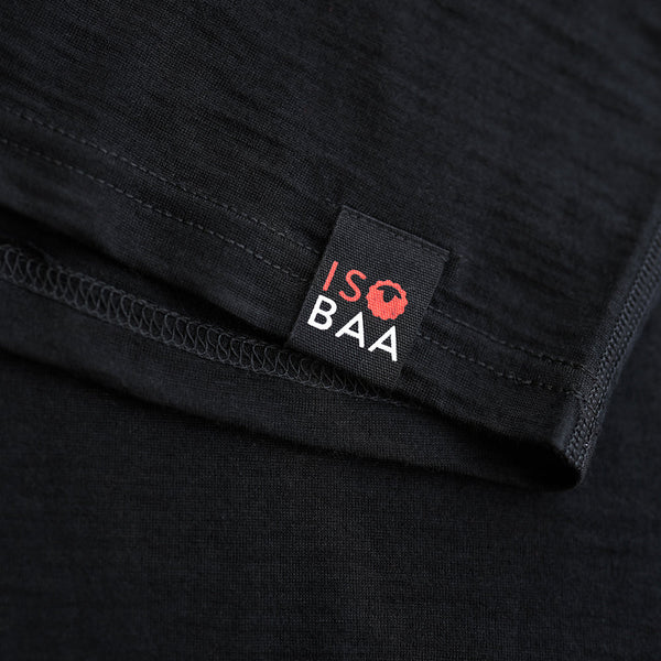 isobaa Womens Merino 180 Long Sleeve Crew (Black)