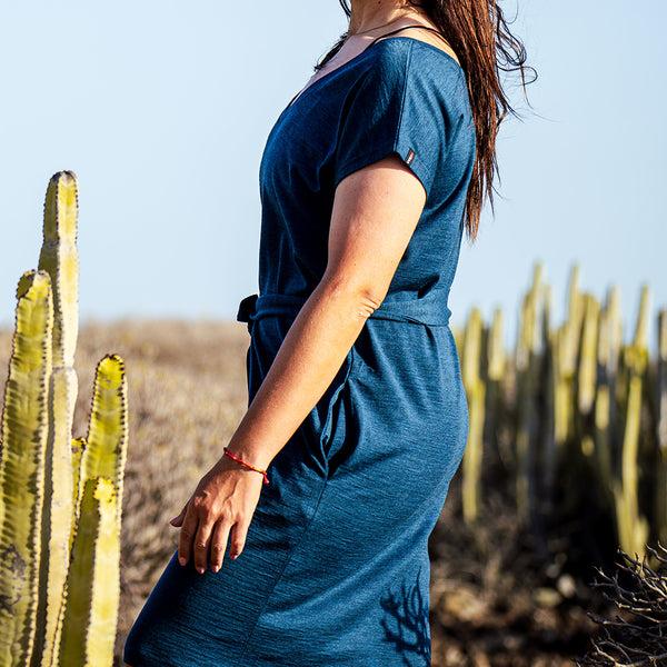 Isobaa Womens Merino 180 Reversible Dress (Petrol)