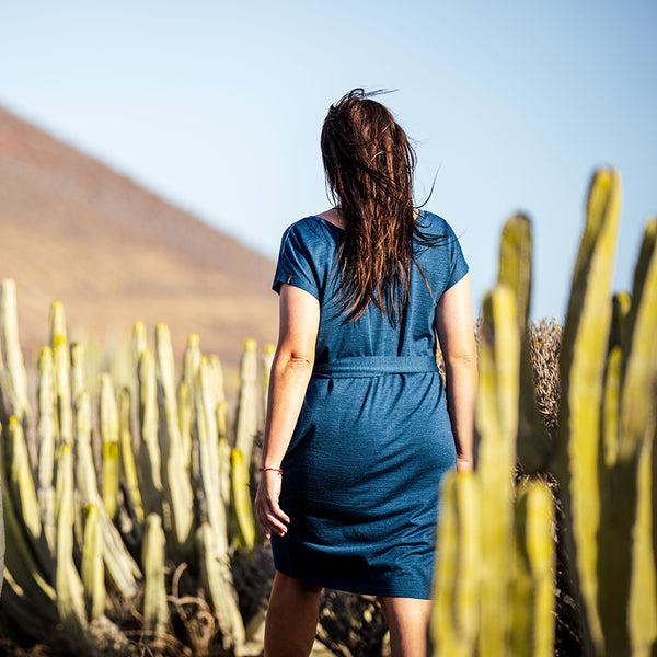 Isobaa Womens Merino 180 Reversible Dress (Petrol)