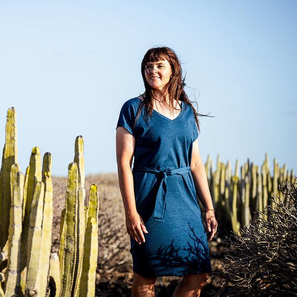 isobaa Womens Merino 180 Reversible Dress (Petrol)