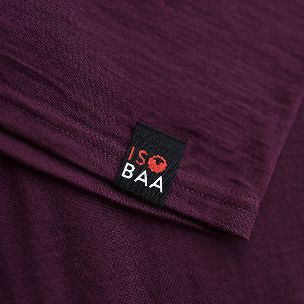 Isobaa Womens Merino 200 Long Sleeve Zip Neck (Wine)