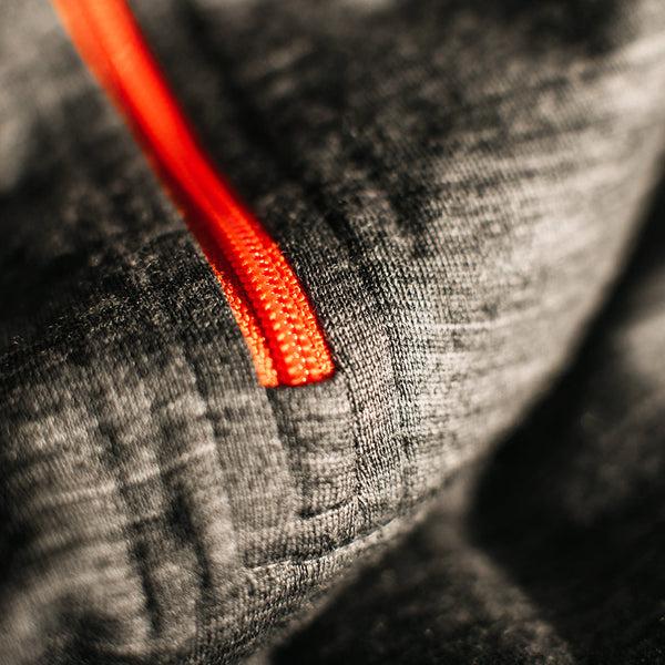 Isobaa Womens Merino 200 Zip Neck Hoodie (Charcoal)