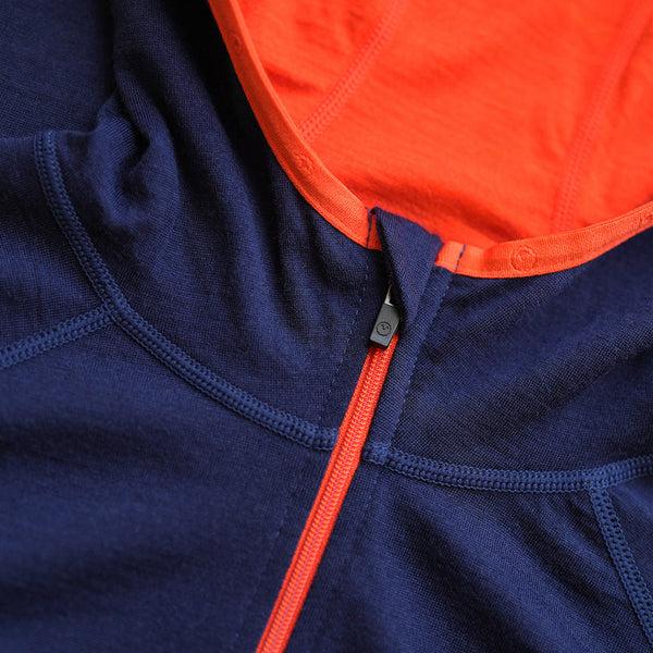 Isobaa Womens Merino 200 Zip Neck Hoodie (Navy)