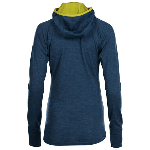 Isobaa Womens Merino 200 Zip Neck Hoodie (Petrol)