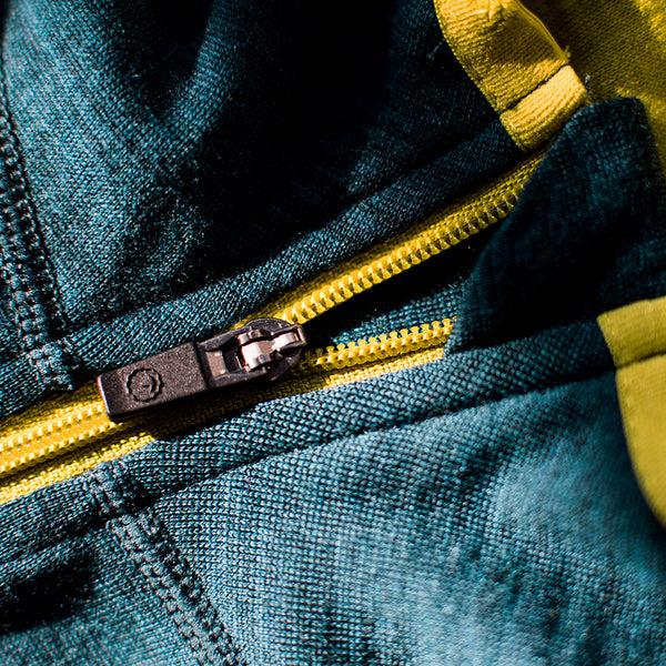 Isobaa Womens Merino 200 Zip Neck Hoodie (Petrol)