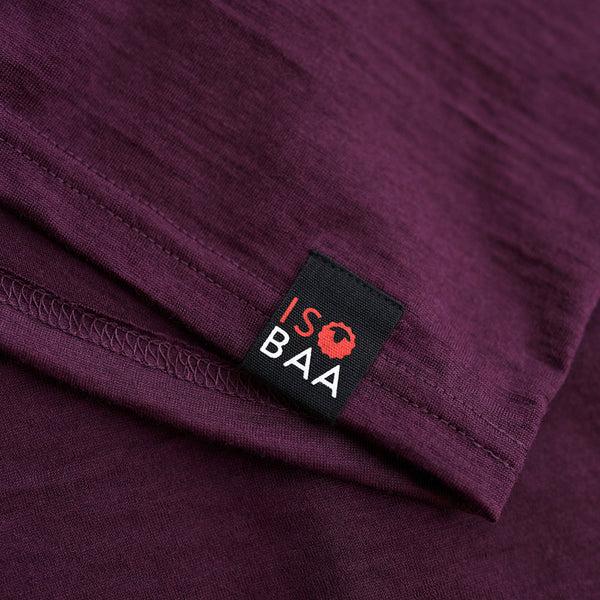 Isobaa Womens Merino 200 Zip Neck Hoodie (Wine)