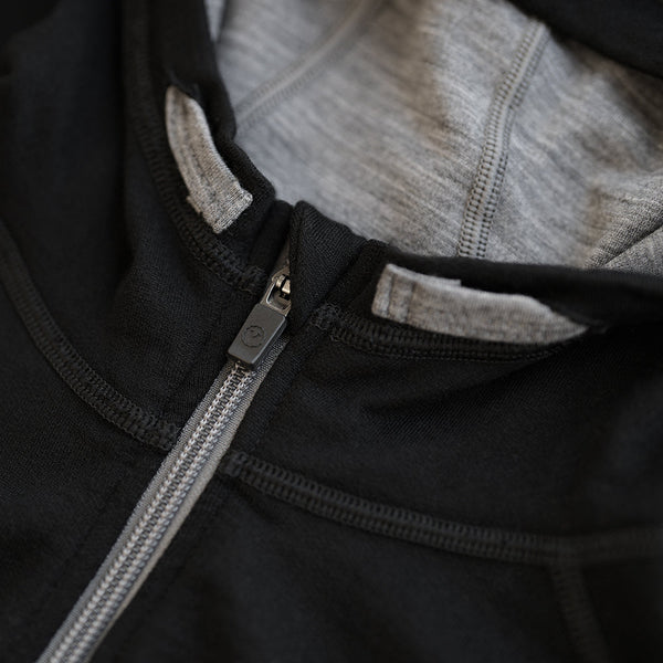 Isobaa Womens Merino 260 Casual Hoodie (Black)