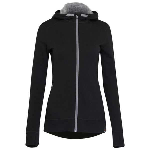 isobaa Womens Merino 260 Casual Hoodie (Black)