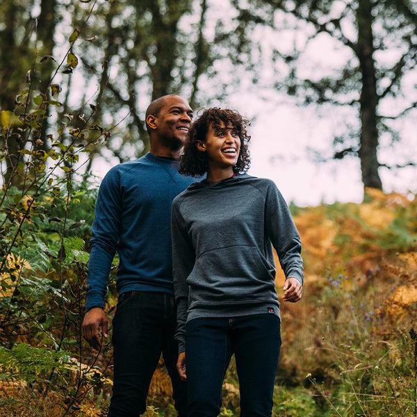 Isobaa Womens Merino 260 Lounge Hoodie (Smoke/Black)