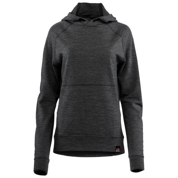 isobaa Womens Merino 260 Lounge Hoodie (Smoke/Black)