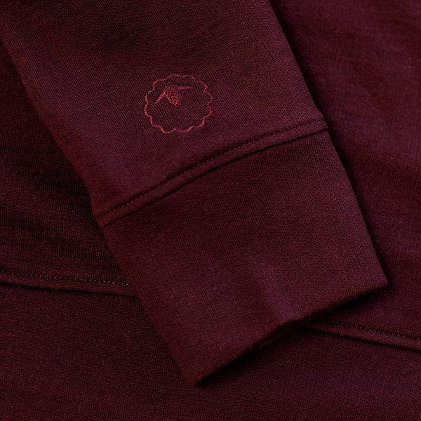 Isobaa Womens Merino 260 Lounge Hoodie (Wine/Navy)