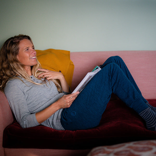 Isobaa Womens Merino Blend 200 PJ Joggers (Petrol)