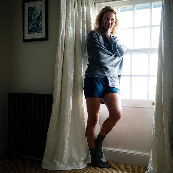 Isobaa Womens Merino Blend 200 PJ Shorts (Petrol)