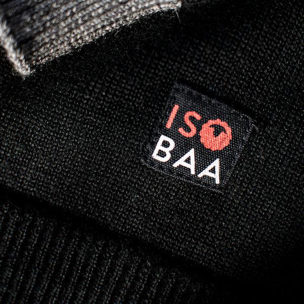 Isobaa Womens Merino Crew Sweater (Black/Charcoal)