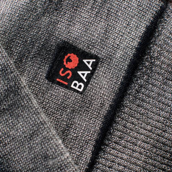 Isobaa Womens Merino Crew Sweater (Charcoal/Orange)
