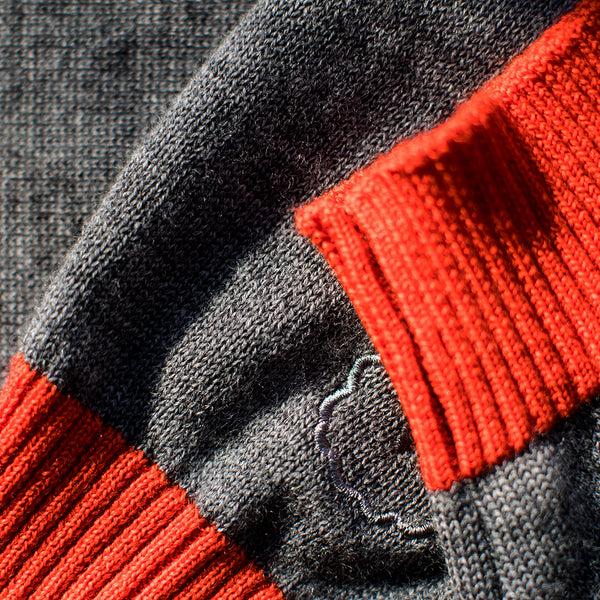 Isobaa Womens Merino Crew Sweater (Charcoal/Orange)