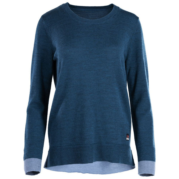 isobaa Womens Merino Crew Sweater (Petrol/Sky)