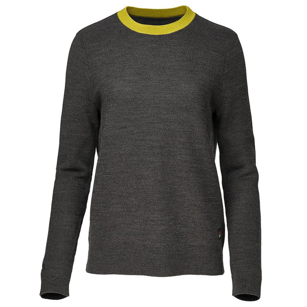 isobaa Womens Merino Honeycomb Sweater (Smoke/Lime)