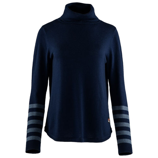 isobaa Womens Merino Roll Neck Sweater (Navy/Denim)