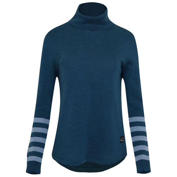 isobaa Womens Merino Roll Neck Sweater (Petrol/Sky)