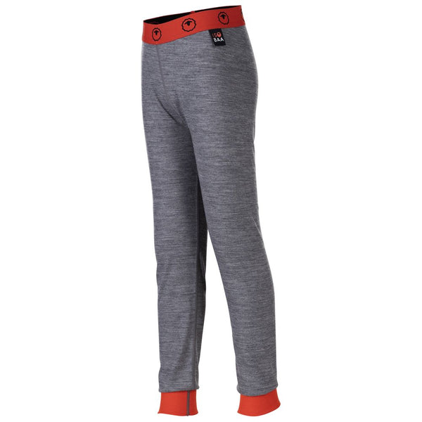 isobaa Junior Merino Blend 200 Leggings (Charcoal/Orange)