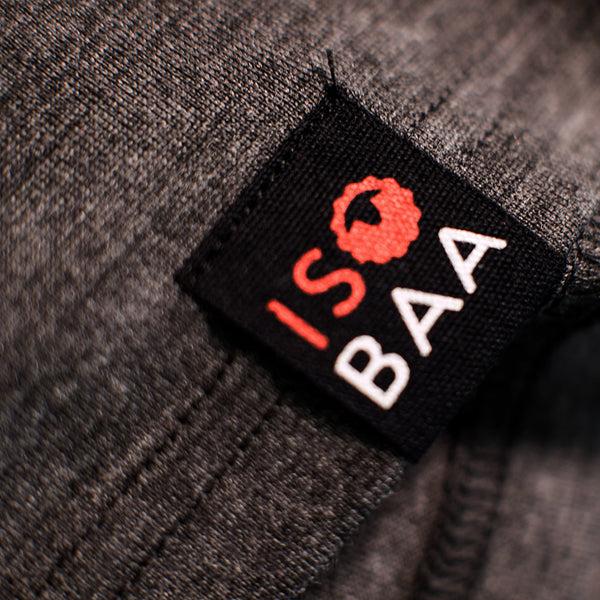 Isobaa Junior Merino Blend 200 Long Sleeve Crew (Smoke/Fuchsia)