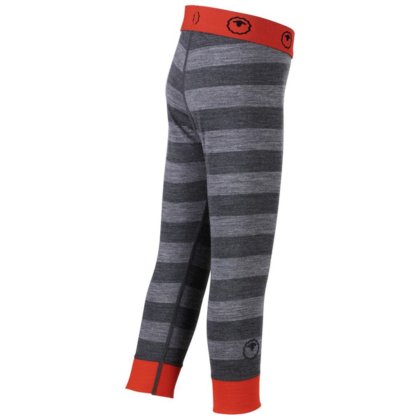 Isobaa Kids Merino Blend 200 Leggings (Stripe Charcoal/Smoke)