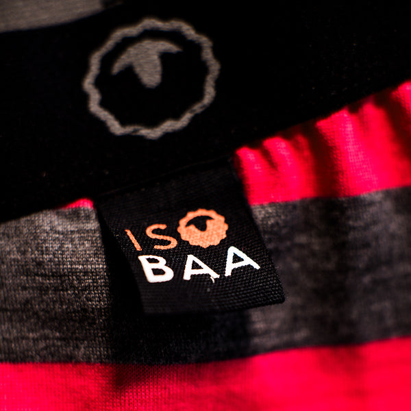 Isobaa Kids Merino Blend 200 Leggings (Stripe Smoke/Fuchsia)