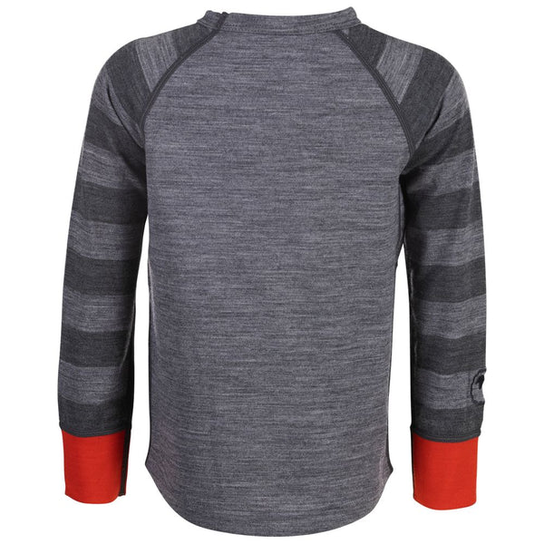 Isobaa Kids Merino Blend 200 Long Sleeve Crew (Charcoal/Smoke)