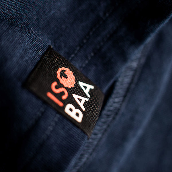 Isobaa Kids Merino Blend 200 Long Sleeve Crew (Navy/Sky)