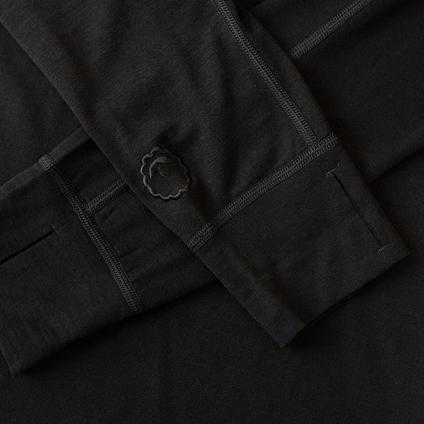 Isobaa Mens 160 Merino Active Long Sleeve Crew (Black)