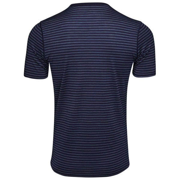 Isobaa Mens Merino 150 Pocket Tee (Mini Stripe Navy/Denim)
