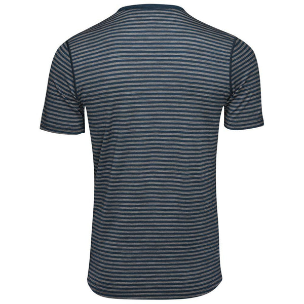 Isobaa Mens Merino 150 Pocket Tee (Mini Stripe Petrol/Charcoal)