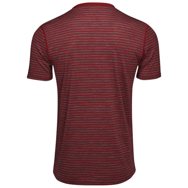 Isobaa Mens Merino 150 Pocket Tee (Mini Stripe Red/Smoke)