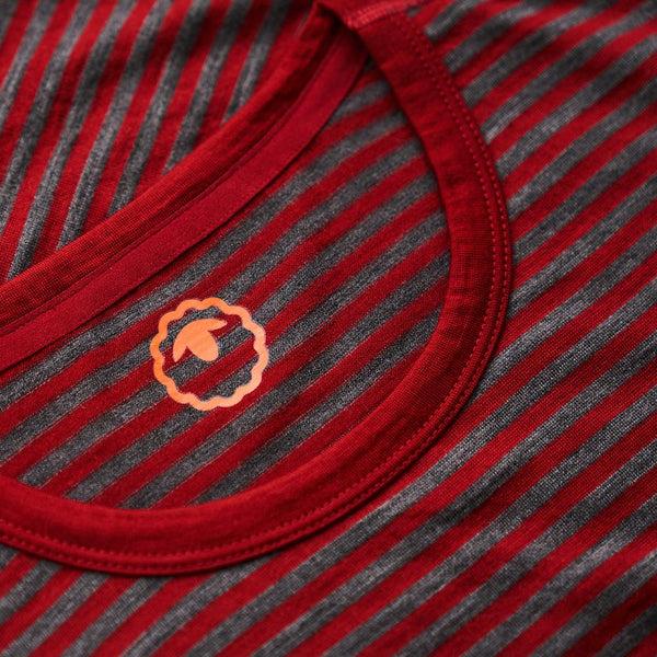 Isobaa Mens Merino 150 Pocket Tee (Mini Stripe Red/Smoke)