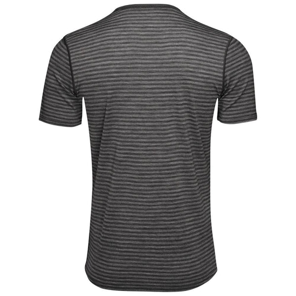 Isobaa Mens Merino 150 Pocket Tee (Mini Stripe Smoke/Charcoal)