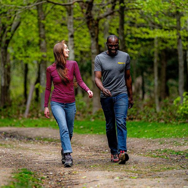 isobaa Mens Merino 150 Pocket Tee (Mini Stripe Smoke/Charcoal)