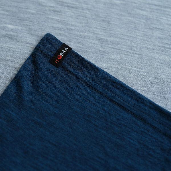 Isobaa Mens Merino 150 Raglan Baseball Tee (Cloud/Petrol)