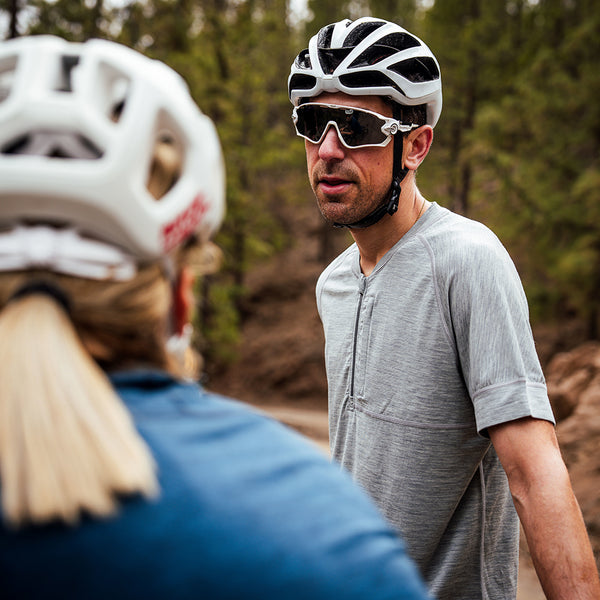 Isobaa Mens Merino 160 SS Cycle Zip Top (Cloud Melange)