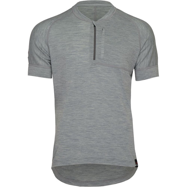 isobaa Mens Merino 160 SS Cycle Zip Top (Cloud Melange)