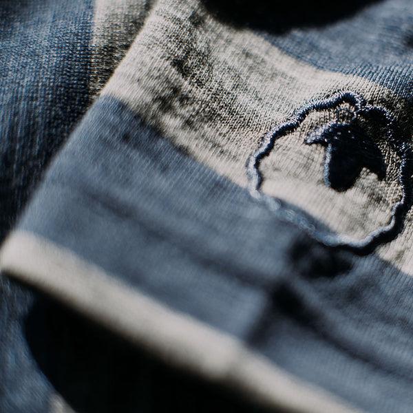 Isobaa Mens Merino 180 Long Sleeve Crew (Denim/Charcoal)