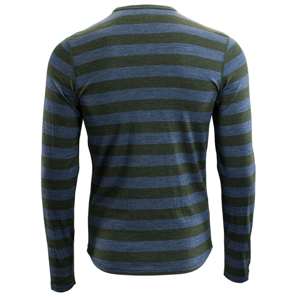 Isobaa Mens Merino 180 Long Sleeve Crew (Forest/Denim)