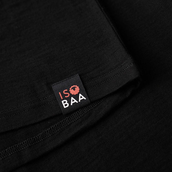 Isobaa Mens Merino 200 Long Sleeve Polo Shirt (Black/Blue)