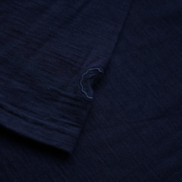 Isobaa Mens Merino 200 Long Sleeve Polo Shirt (Navy/Denim)