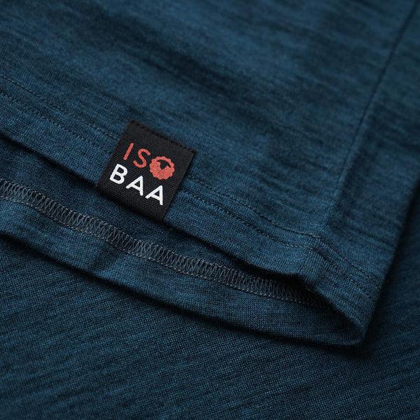 Isobaa Mens Merino 200 Long Sleeve Polo Shirt (Petrol/Lime)