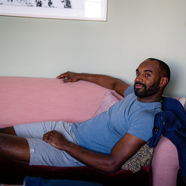 Isobaa Mens Merino Blend 200 PJ Shorts (Cloud Melange)